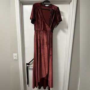 Baltic Born Andi Ribbed Velvet Wrap Dress